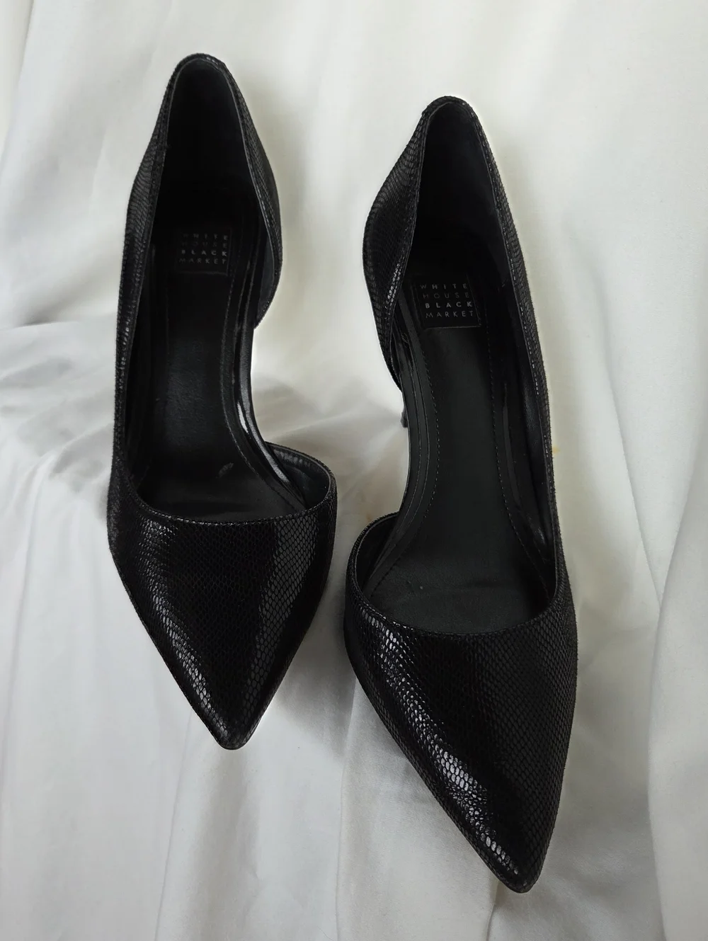 White House Black Market Black Pointed Toe Stiletto Heels Pump